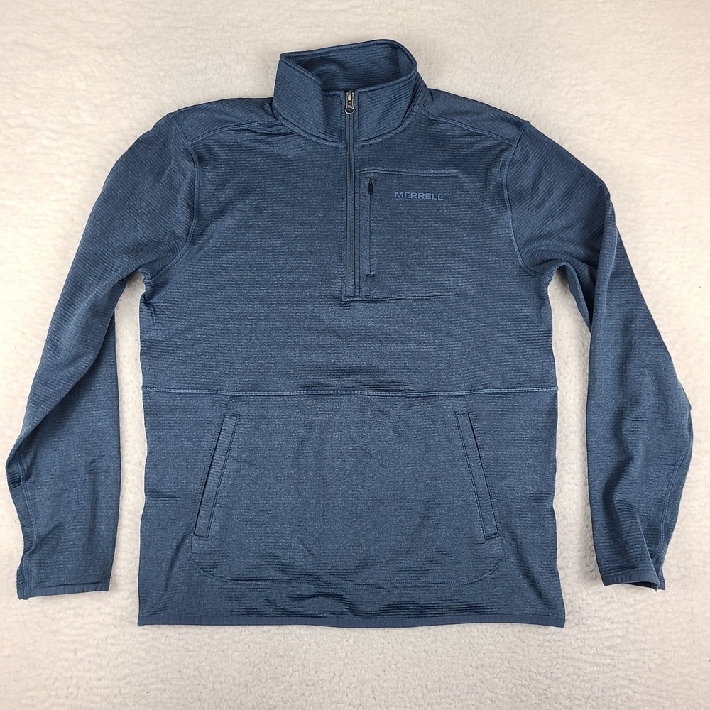 Merrell‎ Sweater Mens Small Blue Navy Quarter Zip Performance